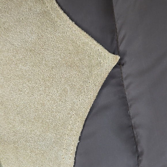 Vintage 70s Western Suede Puffy Vest Feather Down Puffer Brown Retro Cowboy 1970 - Picture 5 of 15